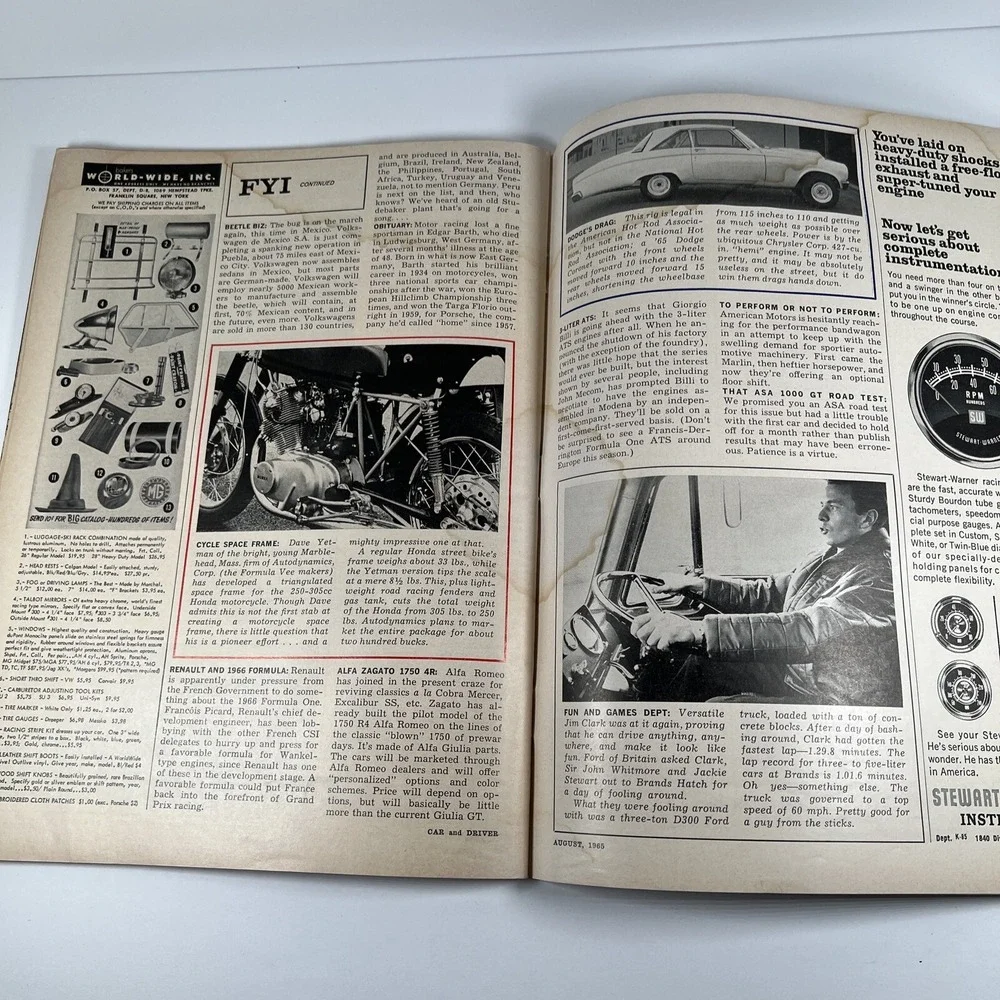 August 1965 Car‎ and Driver Indianapolis 500 Plymouth Sport Fury Cortina GT (1)